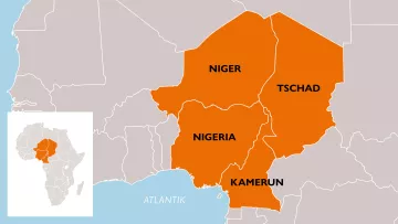 Karte Niger-Tschad-Nigeria-Kamerun